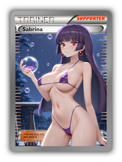 Sabrina Trading Card - Sexy Adult Anime Waifu Custom Made Trainer | Halloween - Image 1