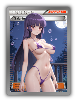 Sabrina Trading Card - Sexy Adult Anime Waifu Custom Made Trainer | Halloween - Image 1