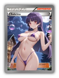 Sabrina Trading Card - Sexy Adult Anime Waifu Custom Made Trainer | Halloween - Image 1