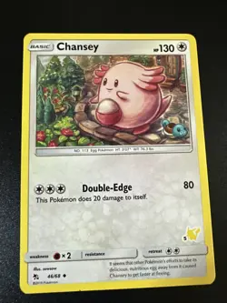 Chansey #5 46/68 Hidden Fates Pikachu Stamped Pokemon TCG Card LP - Image 1