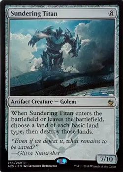 233/249 SUNDERING TITAN RARE MASTERS 25 MTG CARD - Image 1