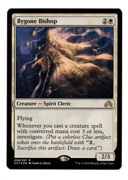 MTG BYGONE BISHOP SHADOWS OVER INNISTRAD FOIL RARE WHITE SPIRIT LP/NM - Image 1