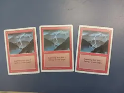 MTG 3x Lightning Bolt Revised 1st Edition - Near Mint Condition - Image 1