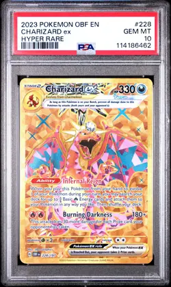 2023 POKEMON OBF EN-OBSIDIAN FLAMES HYPER RARE #228 CHARIZARD EX PSA 10 - Image 1