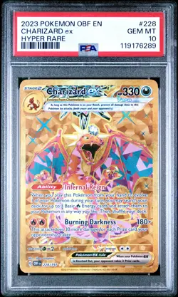 2023 POKEMON OBF EN-OBSIDIAN FLAMES HYPER RARE #228 CHARIZARD EX PSA 10 - Image 1