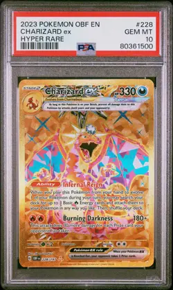 2023 POKEMON OBF EN-OBSIDIAN FLAMES HYPER RARE #228 CHARIZARD EX PSA 10 - Image 1