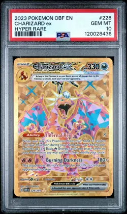 2023 POKEMON OBF EN-OBSIDIAN FLAMES HYPER RARE #228 CHARIZARD EX PSA 10 - Image 1
