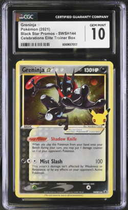 Greninja Gold Star SWSH144 Celebrations ETB Promo CGC Gem Mint 10 -Pokemon 2021 - Image 1