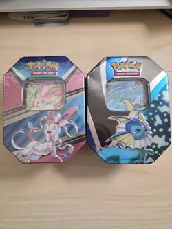 Pokemon Eevee Evolutions Collector's Tin Lot Vaporeon V and Sylveon V Sealed - Image 1