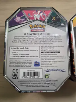 Pokemon Eevee Evolutions Collector's Tin Lot Vaporeon V and Sylveon V Sealed - Image 3