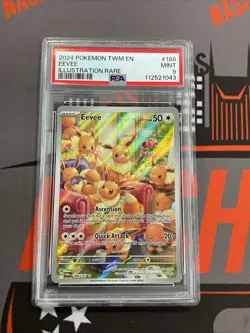 POKEMON PSA 9 MINT Twilight Masquerade Eevee 188/167 IR - Image 1
