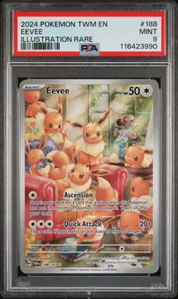 POKEMON PSA 9 MINT Twilight Masquerade Eevee 188/167 IR - Image 1