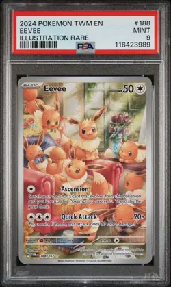 POKEMON PSA 9 MINT Twilight Masquerade Eevee 188/167 IR - Image 1