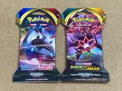 Pokemon TCG Sword & Shield | Darkness Ablaze | Sleeved Booster 2-Pack New - Image 1