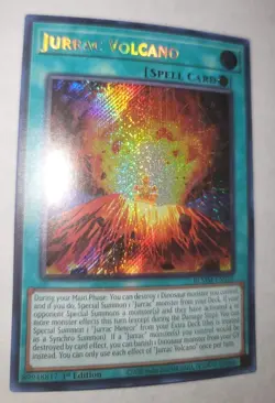 Yugioh! Jurrac Volcano BLMM-EN019 Secret Rare 1st Ed NM - Image 1