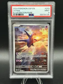 2024 Pokemon Ssp En-surging Sparks Latios Illustration Rare 203 PSA 9 MINT - Image 1