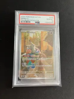 Mimikyu 075 SVP PSA 10 GEM MINT Pokemon Illustration Rare Paldean Fates ETB - Image 4