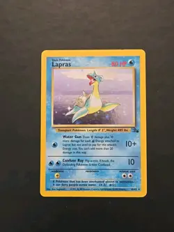 Pokemon Fossil Lapras Holo Rare 10/62 LP - Image 1