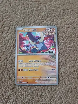 Pokemon TCG Great Tusk Uncommon Card Play Stamp Temporal Forces 097/162 - Image 1