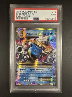 2016 Pokemon XY Evolutions Holo M Blastoise EX 22 PSA 9 Mint - Image 1