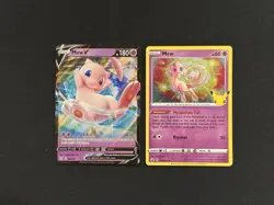 Pokemon TCG Mew V 69/189 Darkness Ablaze & Mew 011/025 Holo Rare Celebrations NM - Image 1