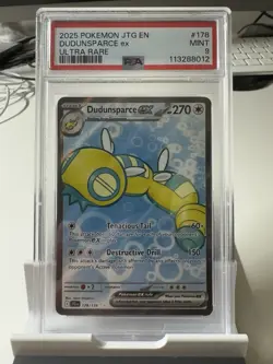 Pokemon 2025 JTG En-Journey Together Ultra Rare Card #178 Dudunsparce EX PSA 9 - Image 1