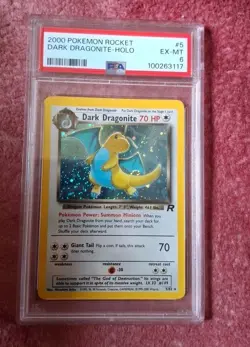 Psa Graded Holo Team Rocket Dark Dragonite Pokemon Card 5/82 - Image 1