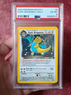 Psa Graded Holo Team Rocket Dark Dragonite Pokemon Card 5/82 - Image 2