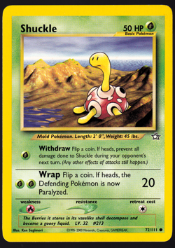 Shuckle 72/111 Neo Genesis Pokemon TCG Card LP - Image 1