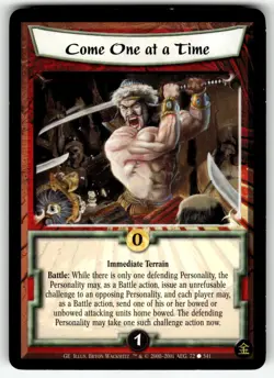 Legend of the Five Rings Four Winds Card Gold Edition - Come One at a Time - Image 1