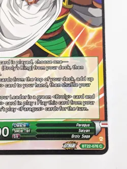 Dragon Ball Super Paragus Beginnings of Ambition NM Critical Blow Card Game - Image 5