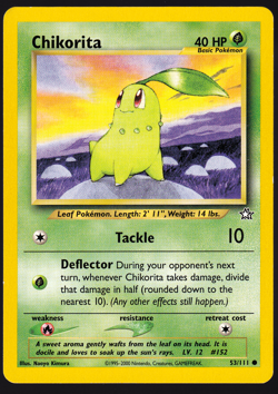Chikorita 53/111 Neo Genesis Pokemon TCG Card LP - Image 1