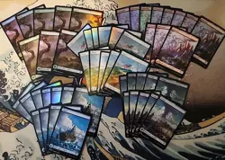 FULL ART Basic Land MTG MH3 11 Island Plains, 10 Swamp, 8 Forest, 11 Mountain - Image 1