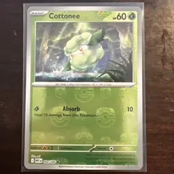 Cottonee 004/086 Masterball Reverse Holo White Flare Pokemon English Card NM - Image 1