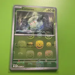 Cottonee 004/086 Masterball Reverse Holo White Flare Pokemon English Card NM - Image 1