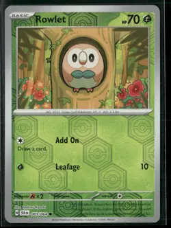 Pokemon Shrouded Fable 003/064 Reverse Holo - Rowlet - Image 1