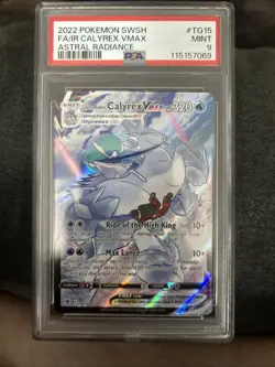 2022 Pokemon Sword & Shield Astral Radiance TG15 FA/IR Calyrex VMAX PSA 8 - Image 1