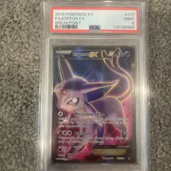 PSA 9 Espeon EX #117 Full Art FA Pokemon TCG XY Breakpoint 2016 - Image 1