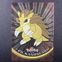 1999 Topps Pokemon TV #28 Sandslash Silver Foil Black Logo (Rays 2nd Print) - Image 1
