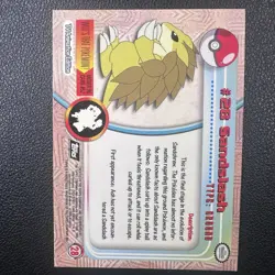1999 Topps Pokemon TV #28 Sandslash Silver Foil Black Logo (Rays 2nd Print) - Image 2