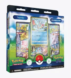 Pokemon TCG Pokemon Go Pin Collection Box - Squirtle - 3 Booster Box New Sealed - Image 1