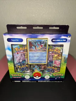 Pokemon TCG Pokemon Go Pin Collection Box - Squirtle - 3 Booster Box New Sealed - Image 2