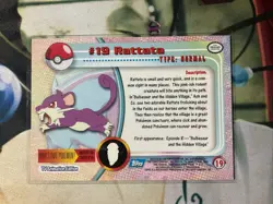 Pokemon - Topps 1999 -RATTATA - TV Animation Series - NM MINT - Image 3