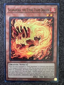 Yugioh Salamandra, the Flying Flame Dragon MZMI-EN002 Super Rare 1st Edition NM - Image 1