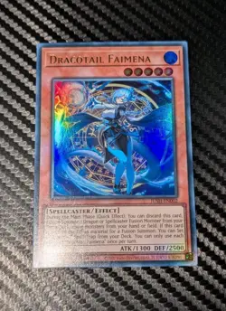 MINT Dracotail Faimena Ultra Rare 1st Ed YuGiOh JUSH-EN002 Justice Hunters - Image 1