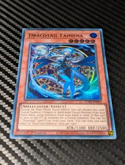 MINT Dracotail Faimena Ultra Rare 1st Ed YuGiOh JUSH-EN002 Justice Hunters - Image 2
