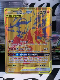 Pokemon Jumbo Card - Reshiram & Charizard GX - SM247 - Black Star Promo JW - Image 1