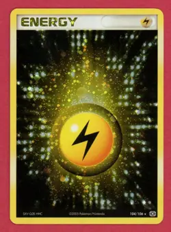 Lightning Energy Pokemon Card Holo Foil EX Emerald 104/106 LP- - Image 1