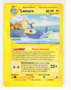 ~ITA~ ITALIAN Lanturn Aquapolis RARE 21/147 Pokemon Card MINT! (C1) - Image 1