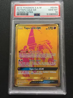 PSA 10 Tapu Lele GX SV94/SV94 Hidden Fates Full Art Pokemon Card Gem Mint Graded - Image 1